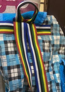Cute Blue Plaid Doll Backpack