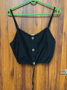 Black Cropped Camisole Top