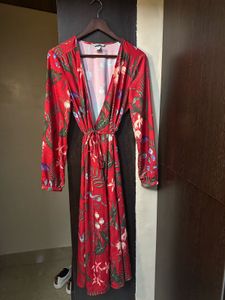 Vibrant Floral Wrap Dress