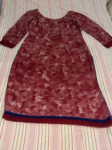 Maroon Floral Print Kurti