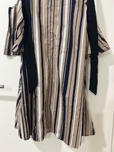 Vero Moda- Striped Cold-Shoulder Dress