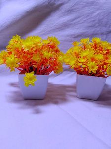 Set of 2 Yellow Artificial Flowers