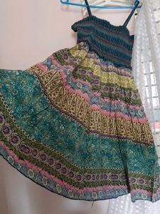 Pretty Frock Multicolor Cotton Used Like New