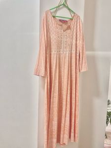 Peach Long Kurta/Dress