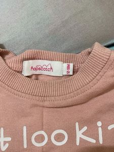 Kids peach Fullsleeves with polo tshirt