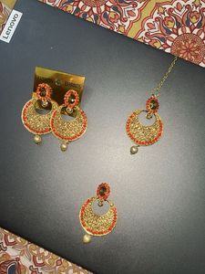 Gold & red Jewelry Set
