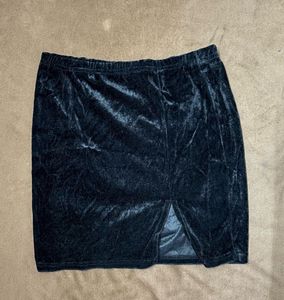 Black Velvet Mini Skirt