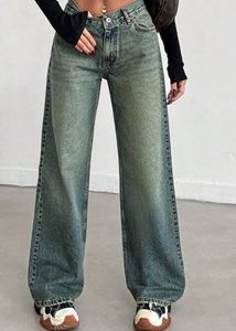Cyber Green Vintage Wash Relaxed Fit Jeans