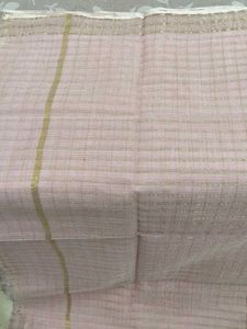 Elegant Pink Saree with Gold Stripes