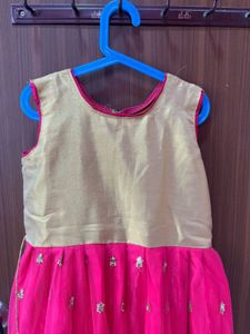 Beautiful Pink &amp; Gold Long Frock