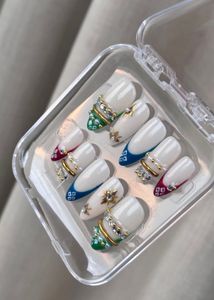 Navratri Festive Multicolor 3D Press-On Nails