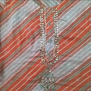 Cotton Striped Kurta Set with Dupatta