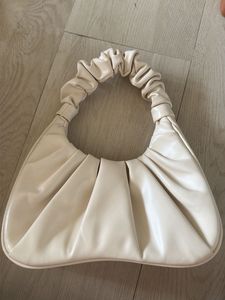 Chic Ruched Cream Hobo Bag