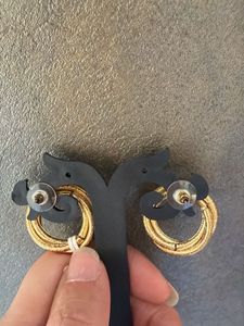 Chic Gold Interlocking Hoop Earrings