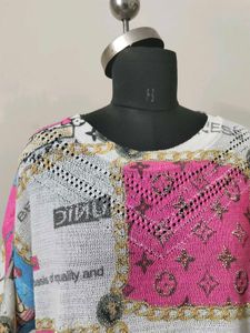 Boho Patchwork Horse Print Tunic Top