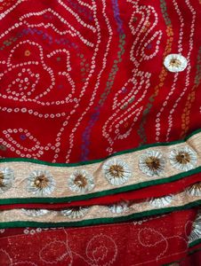 Red Bandhani Saree