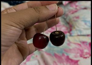 Cherry Earrings Dark Red Latest Western Earring