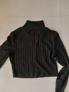 Black Ribbed Turtleneck Co-ord Set