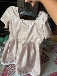 Beautiful cotton silk frock with Bow back