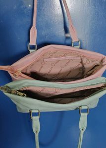 👜 Shoulder Bag | side1-Pink | Side2- Pista Green