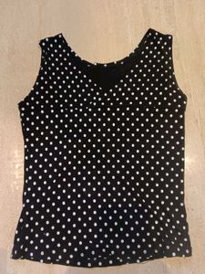 Black &amp; White Polka Dot Tank Top