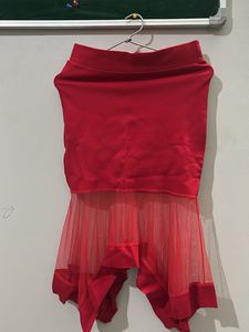 Stunning Red Net pattern skirt