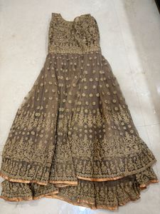 Designer Embroidered wedding gown pestal colour