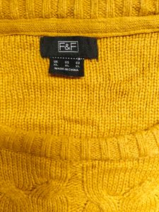 Men's Yellow &amp; Grey Cable Knit Sweater