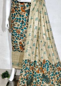 Beautiful Peacock Print Dress Material