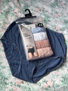 5 pack Full Briefs Cotton Lycra