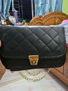 Chic Quilted Black Clutch Bag