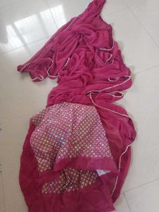 Beautiful Magenta Saree with Embellishments