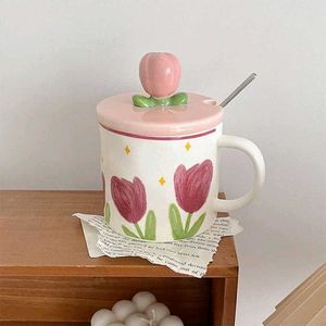 Cute Tulip Mug with Lid