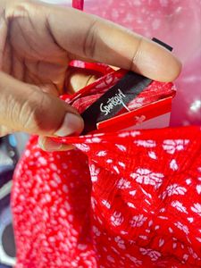 Red Floral Wrap Dress