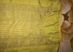 Lime Green Embroidered Kurta Top