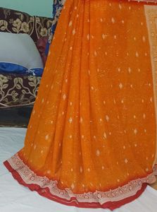Saree 2shaded Colour Yellow &amp;orange