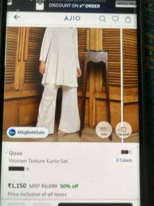 qissa New Elegant White Pleated Kurta Set
