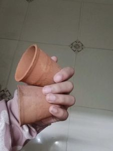 Set of 2 Terracotta Cups(mud cups)