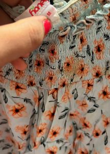 Cute Floral Off-Shoulder Smocked Top