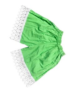 Lime Green Lace Trim Shorts