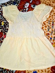 🌼 Yellow Striped Cute Tie-Up Top 🌼