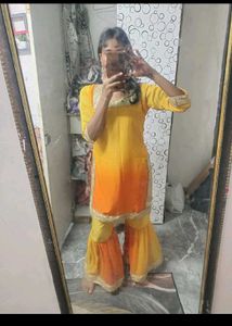 Vibrant Ombre Kurta Set with Sharara