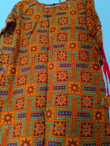 Orange Geometric Print Tunic