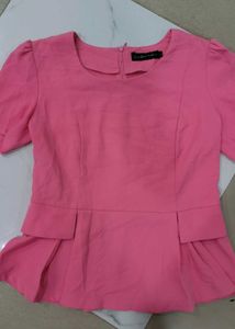 Chic Pink Peplum Top