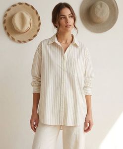 Westside Oversized Striped Button-Up Shirt