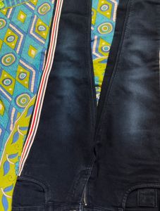 Latest 28" Stripped Blue Jeans For Ladies