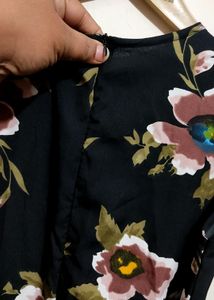 Black Dress Floral Print For Girl Or Woman 30 Bust
