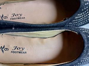 Black Wedge Heels with Rhinestones