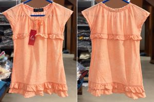 Peach Ruffle Casual Top
