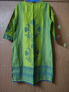 New Beautiful Lime Green Kurta Set with Blue